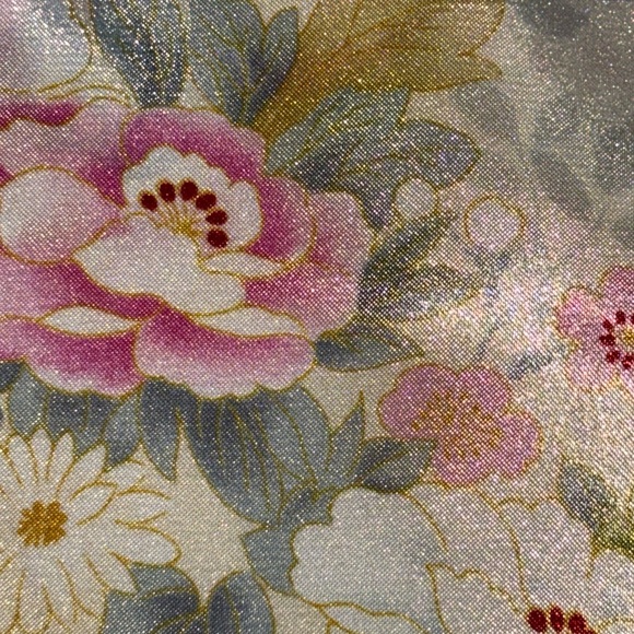 Morgan Taylor Intimates Short Satin Yellow‎ Pastel Floral Nightgown Kimono XL - Picture 5 of 11